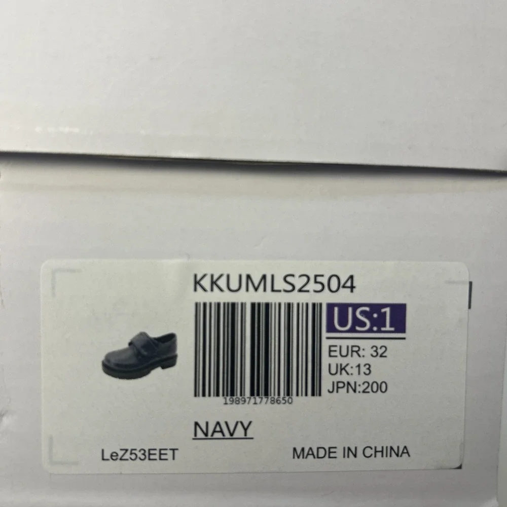 Dream Pairs Kids Dress Loafers Size 1 US Navy Blue Uniform Shoes with Strap